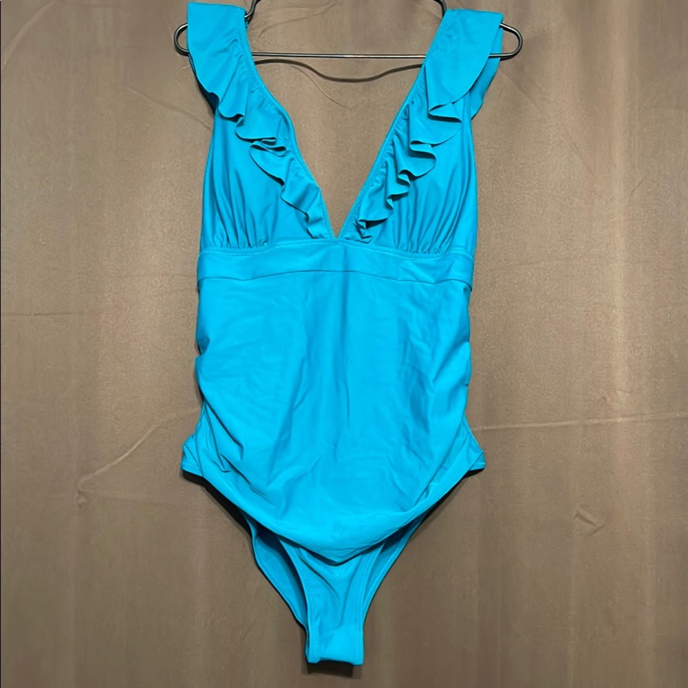 Cupshe Dark Teal Women’s Ruffled One Piece Swimsuit
